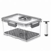 RAIRSKY Bread Box Bread Boxes for Kitchen Counter Airtight,Time Recording Bread Storage Container with Lid,Bread Container Boxes with Vacuum Pump,Bread Keeper for Homemade Bread,Toast,Bagel