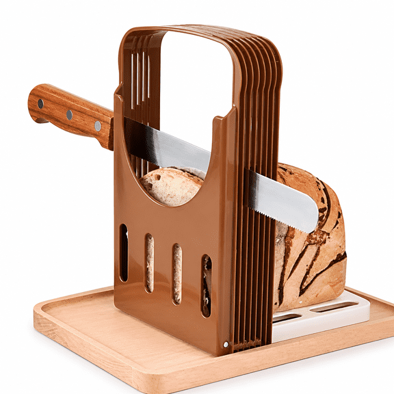 RAIRSKY Bread Slicer,Bread Cutter,Foldable Bread Slicer Compact Bread Slicing Guide,Kitchen Accessories for Homemade Bread,Bagel,Loaf,Sandwich