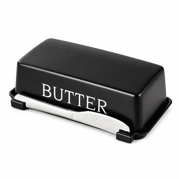 RAIRSKY Butter Dish With Lid - Stainless Steel Butter Crock Container For Countertop,Multipurpose Kitchen Storage Ideal Gift For Wife Mother