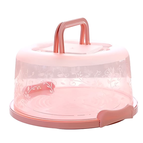 RAIRSKY Cake Carrier with Handle 10 Cake Keeper Round Cheesecake Carrier Transparent Lid Cake Storage Box