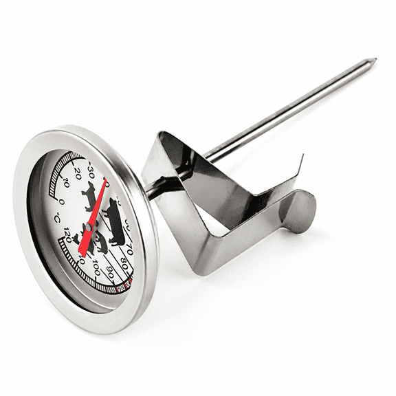 RAIRSKY Candy Thermometer with Pot Clip-Deep Fry Oil Thermometer for Frying-Cooking Thermometer for Frying Oil Candle Making Hot Oil Deep Fryer Thermometer 13.5