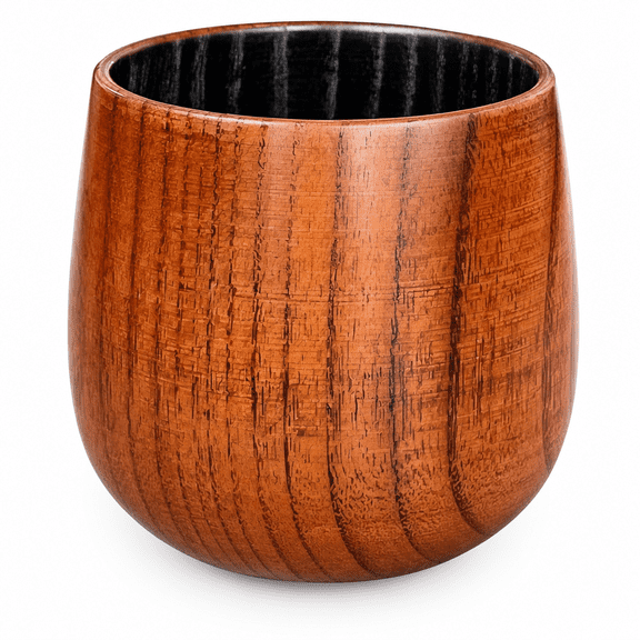 RAIRSKY Charred Wooden Bourbon Drinking Glass - Handcrafted Whiskey Glasses,Wooden Old Fashioned Glass,Unique Whiskey Gifts for Men,Dad,Husband or Bourbon Lovers (1 Pack)