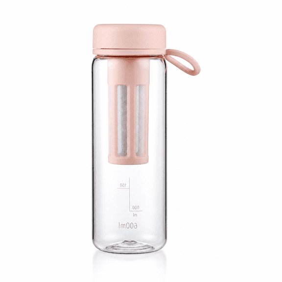 RAIRSKY Cold Brew Coffee Maker,Scale Coffee Cups with Removable Nylon Filter Screen,Portable Iced Coffee Maker&Tea Brewer - 600ml
