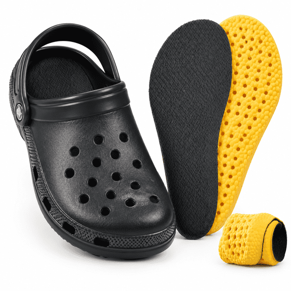 RAIRSKY Comfort Insoles for Clogs-Soft and Breathable Shoe Insoles Designed for Clogs-Trim to Fit Insert with U Heel Cup for All Day Comfort(Dark Gray,Us M 8-8.5 / W 9.5-10)