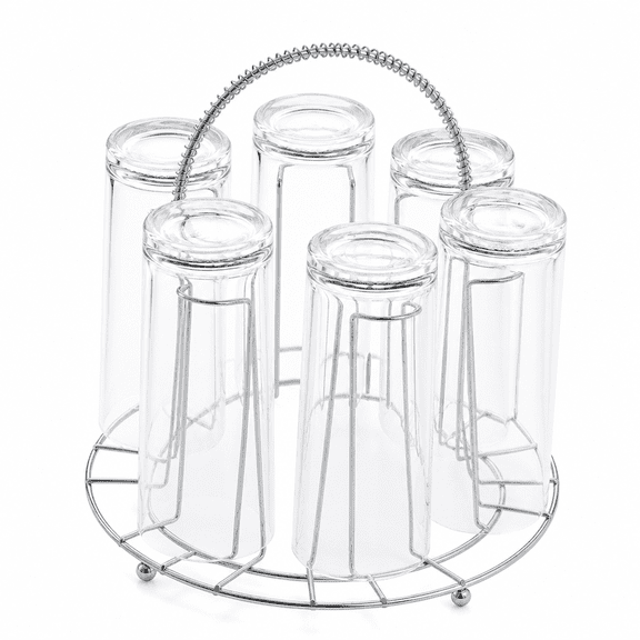 RAIRSKY Cup Drying Rack Stand,Cups Drinking Glass Holder,Non-Slip Steel Mug Drainer Organizer,Glass Cup Stand,Tumbler Dryer Tree for Kitchen,Countertop
