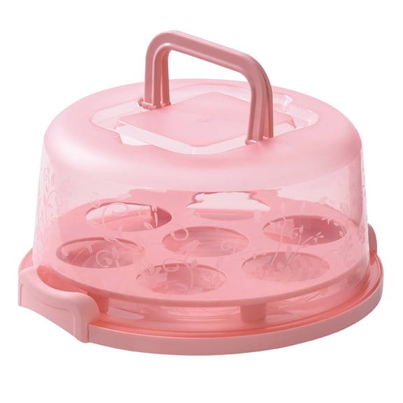 RAIRSKY Cupcake Containers,Easy to Pick Up Pie Carrier with Lid and Handle,Secure Fastener Pie Container with Lid,7 Digit Paper Cups,White