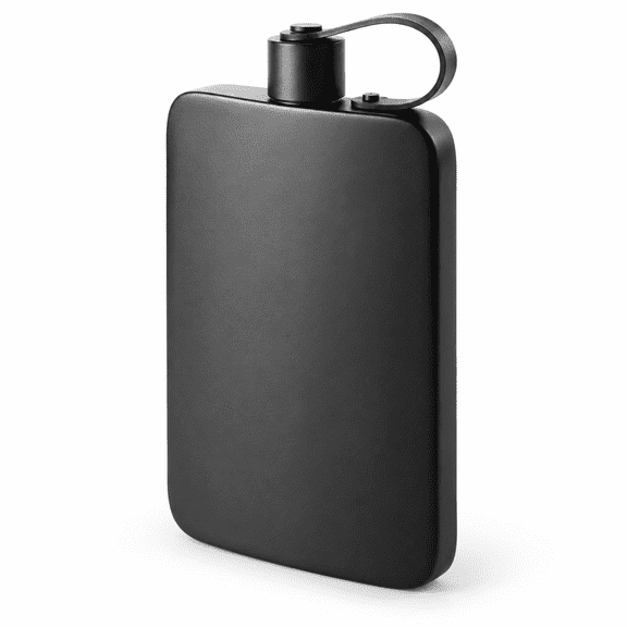 RAIRSKY Flat Water Bottle Stainless Steel Integrated Cap Design Portable 500 Ml Flask for Outdoor Sports Travel Present for Friend Couple