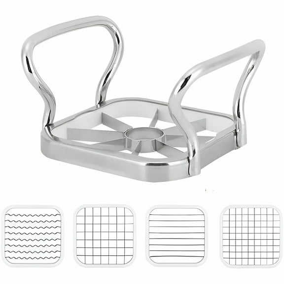 RAIRSKY Fry Cutter,5 in 1 Chopper Vegetable Cutter French Fry Cutter Manual Potato Slicer Potato Chip Maker Stainless Steel Fruit Slicer for Potato Onion