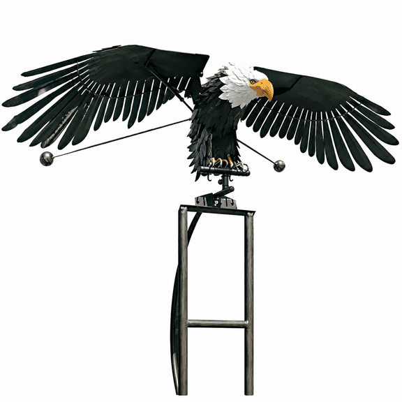 RAIRSKY Iron Eagle Wind Spinners Lawn Ornaments Decor Stake Eagle Windmill Garden Art