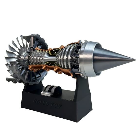 RAIRSKY Jet Engine Model,Adjustable Speed Turbojet Engine Model,Mechanical Science Aerospace Engine Educational Toy for Adult Hobbyists,28 Cm