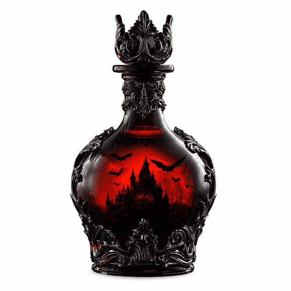 RAIRSKY Magic Potion Style Whiskey Glass Bottle,Halloween Whiskey Bottles,Gothic Vampire Elixir Decanter for Home Bar Tabletop Decor&Whiskeys Serving (Bottle C)