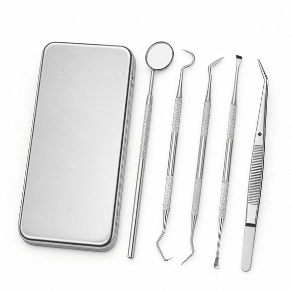 RAIRSKY Metal Tooth Picking Tool Stainless Steel Toothpick Portable Oral Tooth Cleaning Tool Set