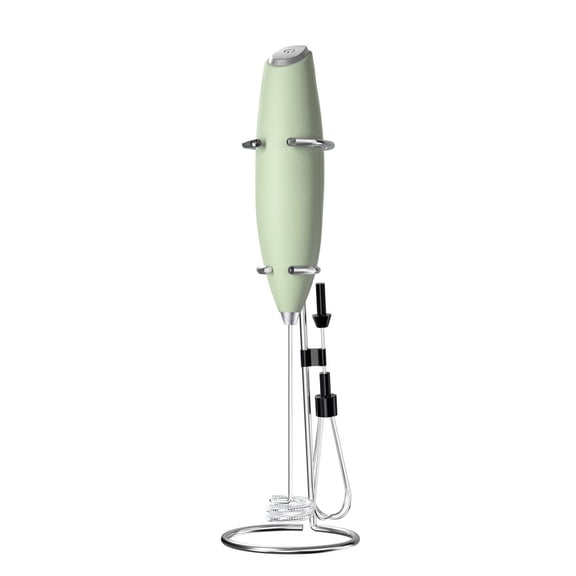 RAIRSKY Milk Frother Low-Temperature Heating Frother Handheld Intelligent Adaptive System Premium Shell Material Drink Mixer,Green