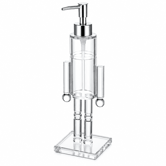 RAIRSKY Nutcracker Soap Dispenser,Christmas Decorative Refillable Clear Acrylic Liquid Soap Bottle Nut Cracker Soap Dispenser