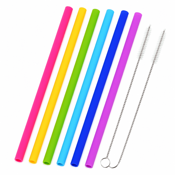 RAIRSKY Reusable 10Inch Extra Wide Jumbo Drinking Straws for Smoothie,Juices,Bubble Milk Tea,Cocktails Reusable Straws