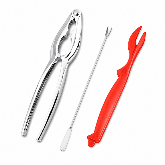 RAIRSKY Seafood Tools Set Crab Cracker Stainless Steel Lobster Cracker Forks Nut Cracker Shell Claw Lobster Shellers Nut Cracker Shellfish Lobster Leg Opener Set for Restaurant Kitchen Gadget Kits
