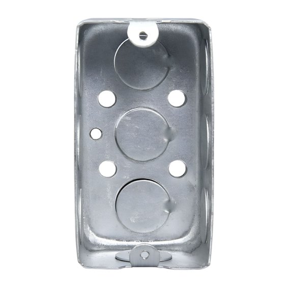 RAIRSKY Surface Mount Electrical Box Silver Metal Single Gang Box for Residential Use