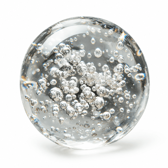 RAIRSKY Transparent Bubbles Sphere Faux Crystal Glass Ball Home Office Ornament Decor
