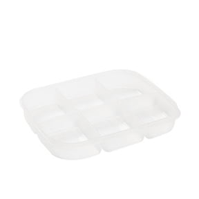 RAIRSKY Veggie Tray,Food Divider Design Vegetable Tray,Space Saving Fresh Storage Snack Tray with Lid,Style1