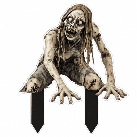 RAIRSKY Zombie Halloween Decorations, Scary Outdoor Halloween Decorations, Creepy Crawling Zombie Yard Stake for Spooky Haunted House, Graveyard Lawn Halloween Decor, 1 Piece