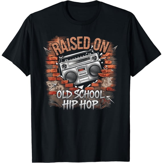 How To Draw Rapperw RAISED ON OLD SCHOOL Graffiti Rap HIP HOP T-Shirt Cassette T-Shirt ...