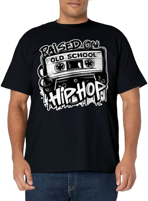 RAISED ON OLD SCHOOL HIP HOP Anniversary Cassette Graffiti T-Shirt ...