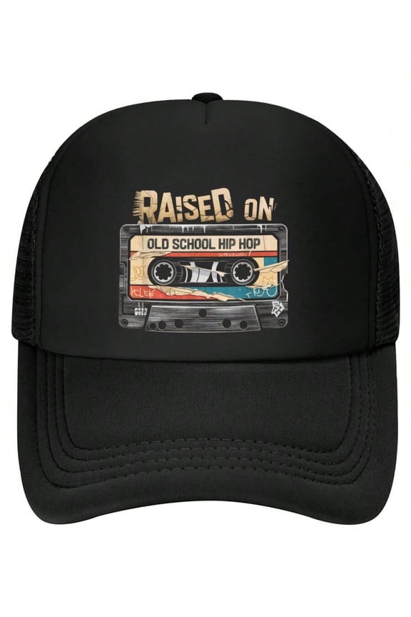 RAISED ON OLD SCHOOL HIP HOP TBaseball Cap Cassette Graffiti Rap Baseball Cap