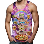 RAISEVERN Mens Funny Tank Tops 3D Graphic Sleeveless Summer Sports Gym Workout T-Shirt …