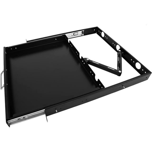 RAISING ELECTRONICS 1U Rack Mount Sliding Keyboard Tray Cantilever for Server Data Network Rack