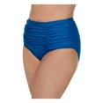 thumbnail image 1 of RAISINS CURVE Women's Blue Stretch Sits At Hips Ruched Front Full Coverage Costa Swimsuit Bottom 18W, 1 of 2