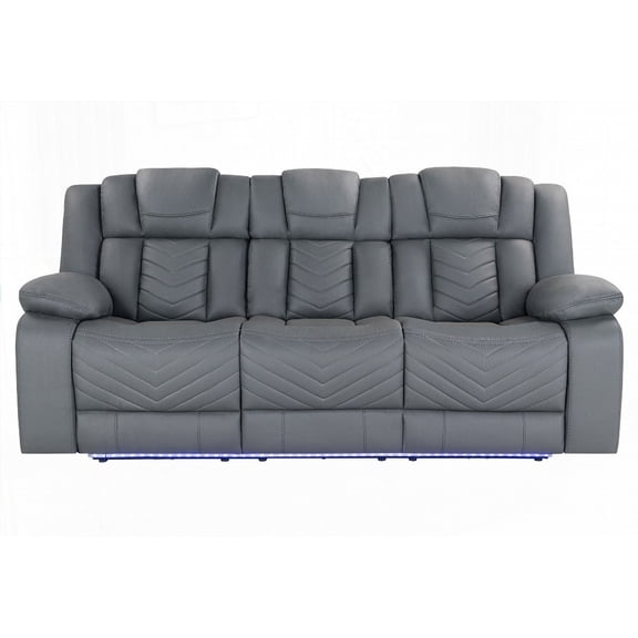 Modern Grey 10-Power Reclining Sofa with DDT, WC and LED (2208075cm)