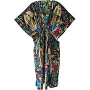 RAJBHOOMI HANDICRAFTS Women Cotton Kaftan- Indian Handmade Cotton Printed Kaftan for Women Coverups Dress Plus Size Caftan