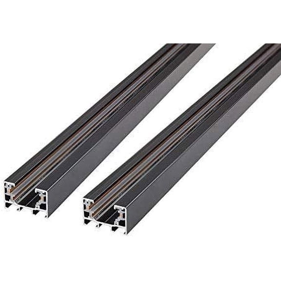 RAL3002 Track Light Rails, Halo Single Circuit System, 3 ft per Rail, 2 Tracks per Pack (Total 6 ft Run), Black