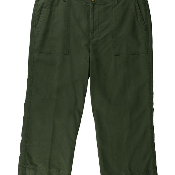 RALPH LAUREN $100 Womens New 1475 Green Cropped Straight Leg Pants 16 B+B