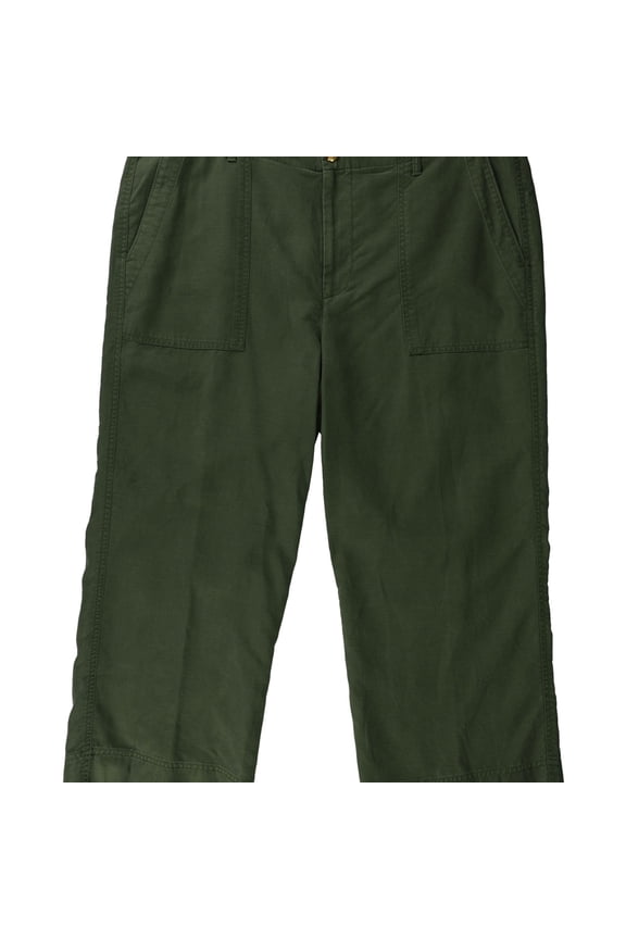 $100 Womens New 1475 Green Cropped Straight Leg Pants 16 B+B