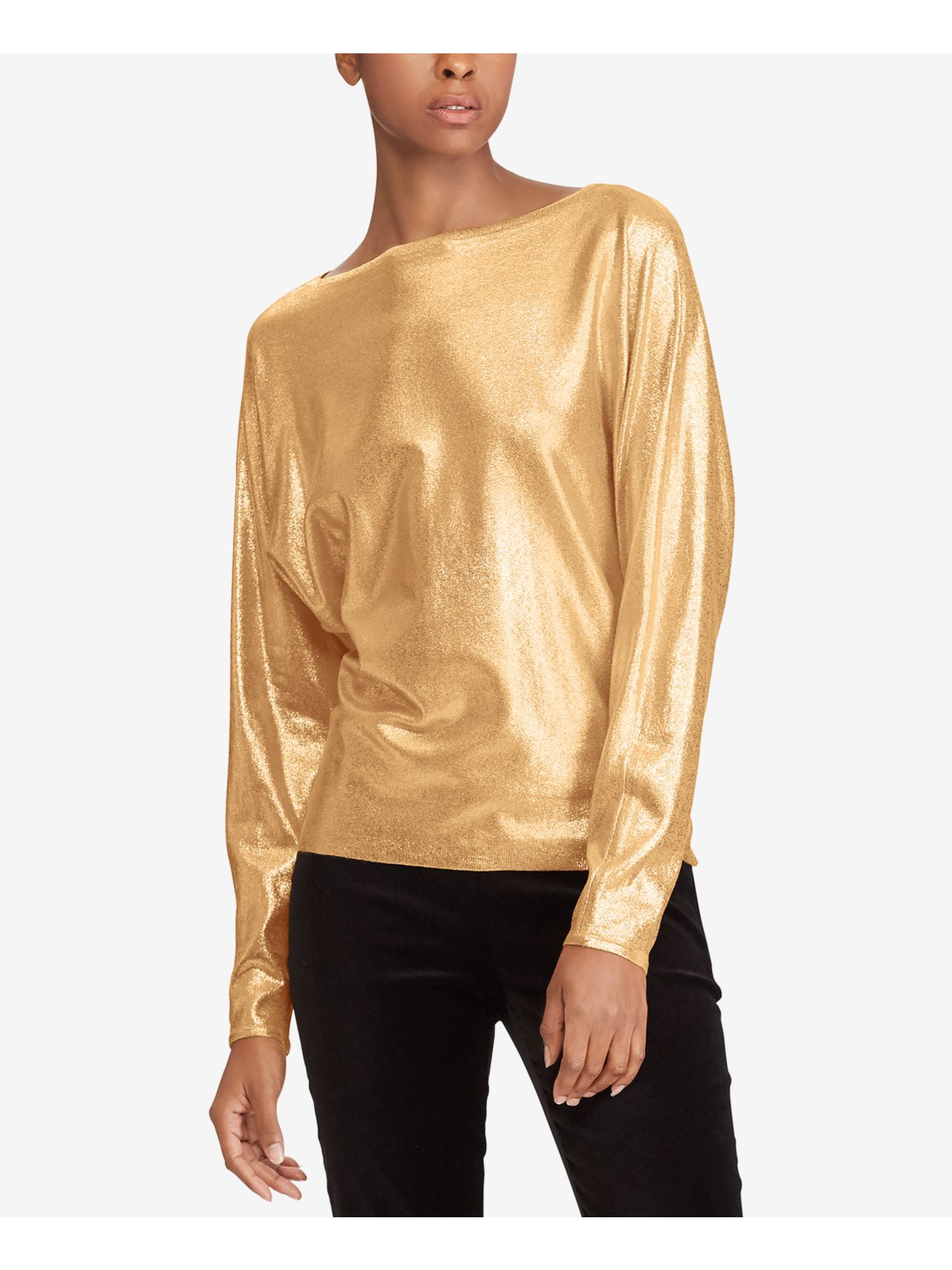 Ralph lauren gold metallic sweater sale