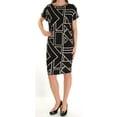 thumbnail image 1 of RALPH LAUREN $145 Women New 1155 Black Ivory Geometric Shift Dress XS Petite B+B, 1 of 4