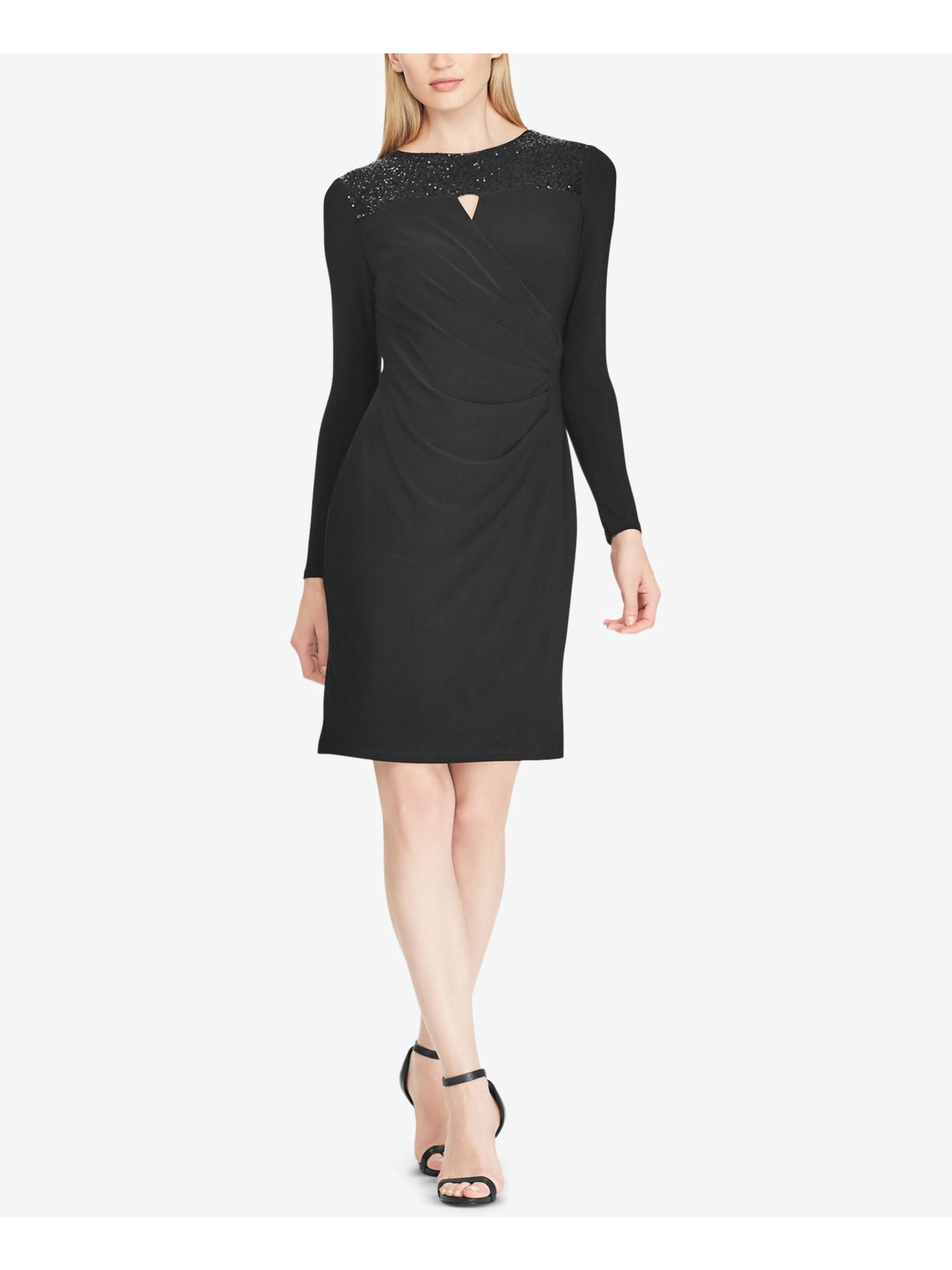 Ralph Lauren Womens Velvet Lace Sheath Dress - 16