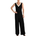 thumbnail image 1 of RALPH LAUREN $155 Womens New 1660 Black Tie V Neck Jumpsuit L B+B, 1 of 2