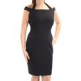 thumbnail image 1 of RALPH LAUREN $165 Womens New 1383 Black Cap Sleeve Dress 12 Petites B+B, 1 of 3