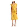 thumbnail image 1 of RALPH LAUREN $165 Womens New Yellow Floral Short Sleeve Fit + Flare Dress 6 B+B, 1 of 4