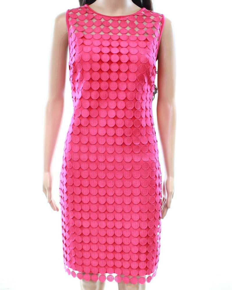 ralph lauren pink sequin dress Lauren by Ralph Lauren Women's Geometric Square Lace Dress (8, Caliente Pink)