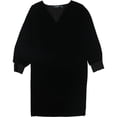 thumbnail image 1 of RALPH LAUREN $175 Womens New 1333 Black Velvet 3/4 Sleeve V Neck Dress 8 B+B, 1 of 2