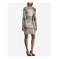 thumbnail image 1 of RALPH LAUREN $210 Womens New 1298 Silver Striped Sequined Dress 16 B+B, 1 of 4