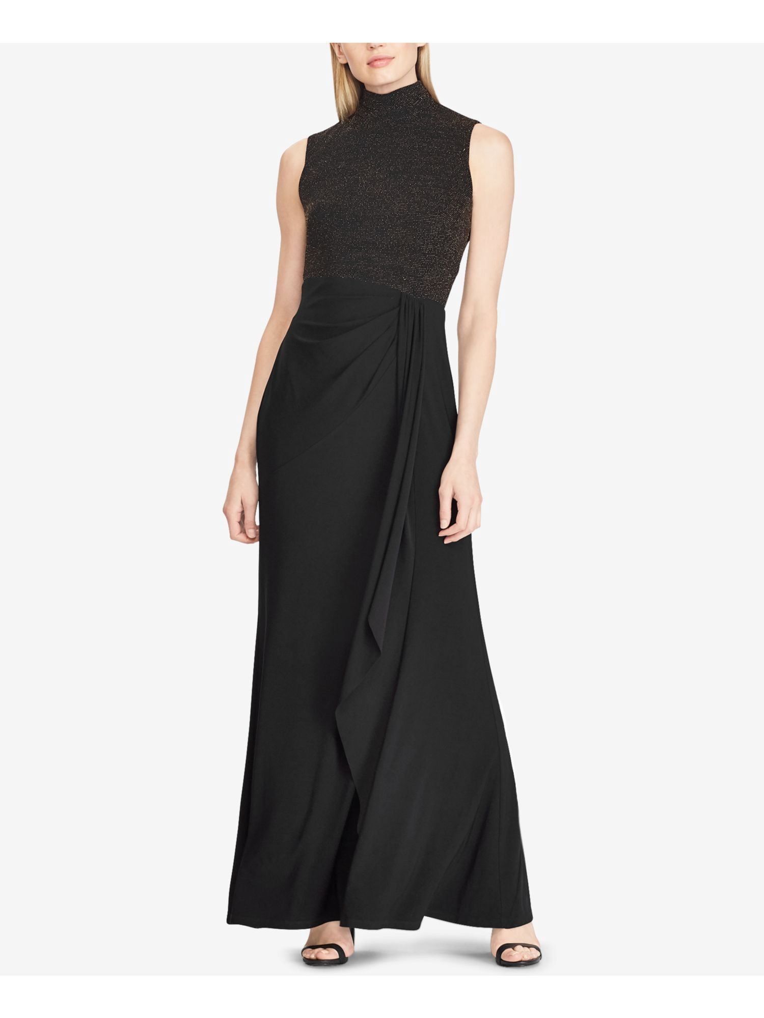 RALPH LAUREN $210 Womens New 1622 Black Sleeveless Turtle Neck Maxi Dress  14 B+B - Walmart.com