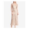 thumbnail image 1 of RALPH LAUREN $280 Womens New 1290 Beige Embroidered Mesh Gown 6 B+B, 1 of 4
