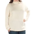 thumbnail image 1 of RALPH LAUREN $65 Womens New 1458 Ivory Ribbed Turtle Neck Top 1X Plus B+B, 1 of 2