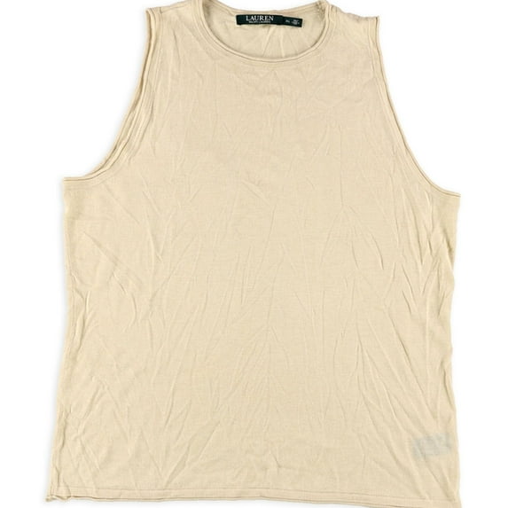 RALPH LAUREN $90 Womens New 1028 Beige Sheer Top L B+B