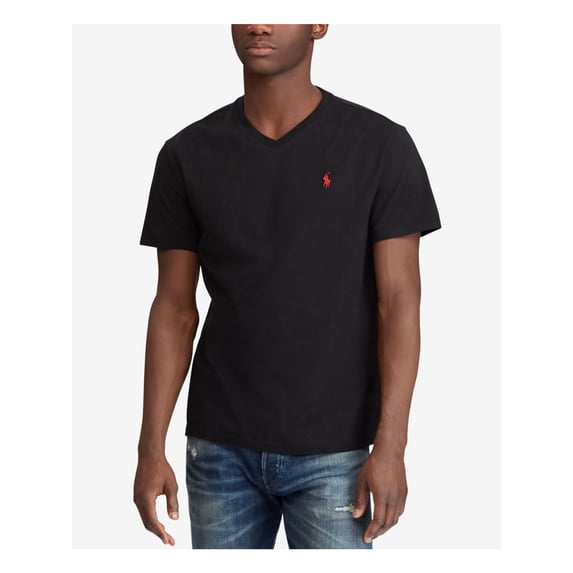 RALPH LAUREN Mens Black Logo Graphic Short Sleeve Classic Fit T-Shirt S