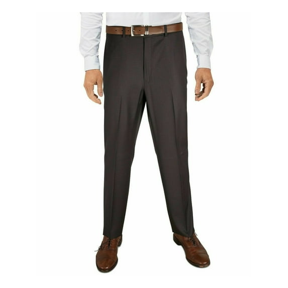 RALPH LAUREN Mens Brown Straight Leg, Stretch, Multi-Check Classic Fit Pants 32W/ 32L